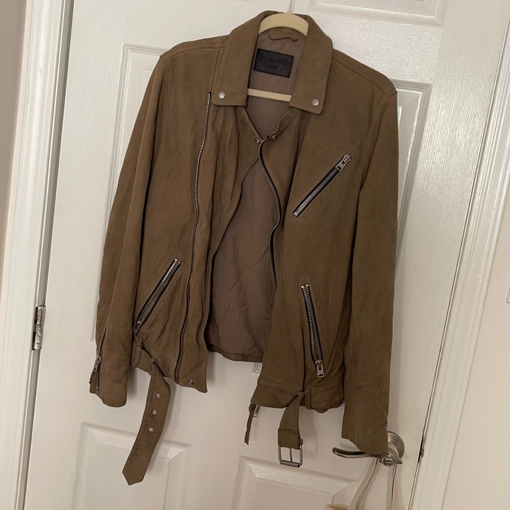 Beige Allsaints Leather Jacket